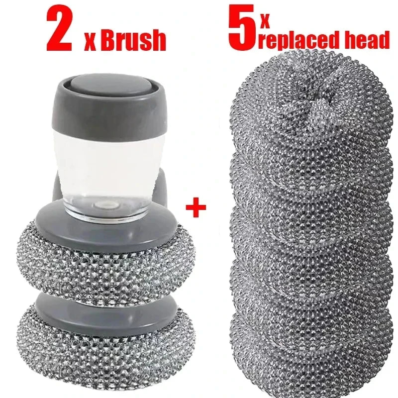 Portable Soap Dispensing Dish Brush