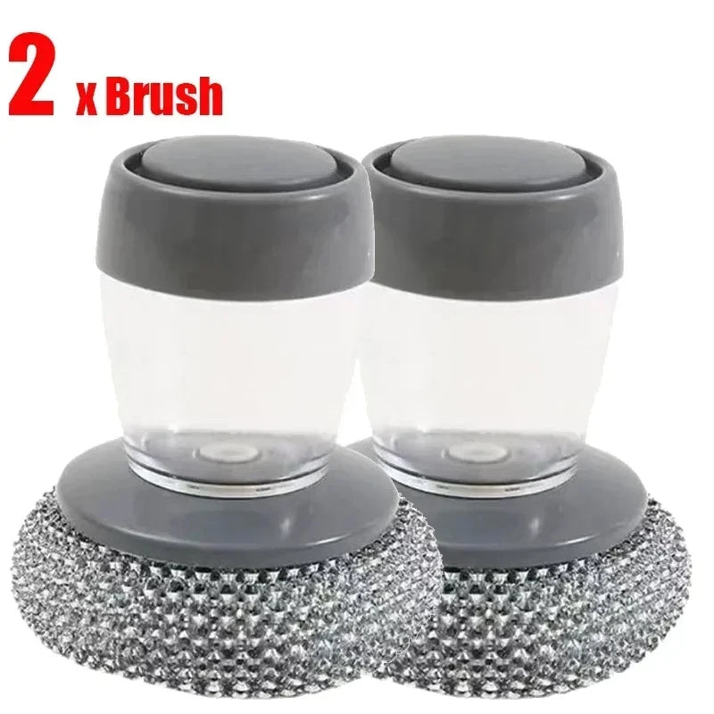 Portable Soap Dispensing Dish Brush