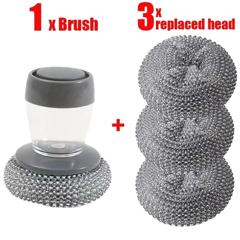 Portable Soap Dispensing Dish Brush